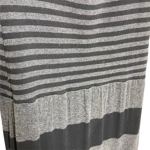 Bailey 44 Women Maxi Dress Gray Ruffles Striped Long Sleeve Scoop Neck Stretch S - Picture 2 of 2